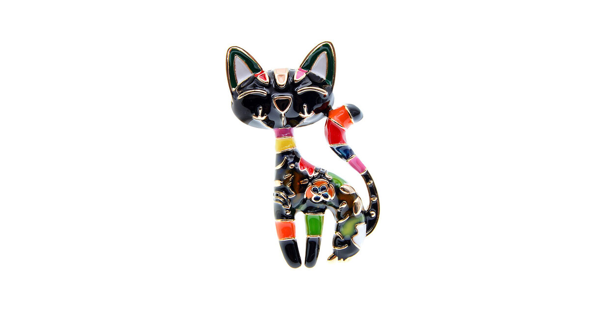 Broche Chat Vintage En Zinc - Yeux Cristal Vert - Bijou Délicat Pour Sac, Veste Ou écharpe
